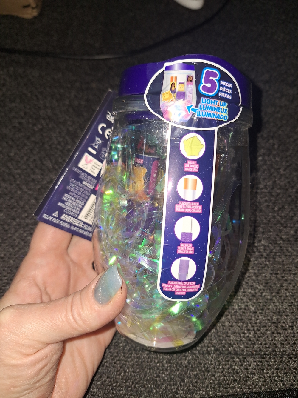 Light-Up Decorative Jar with Iridescent Filler 5 Items